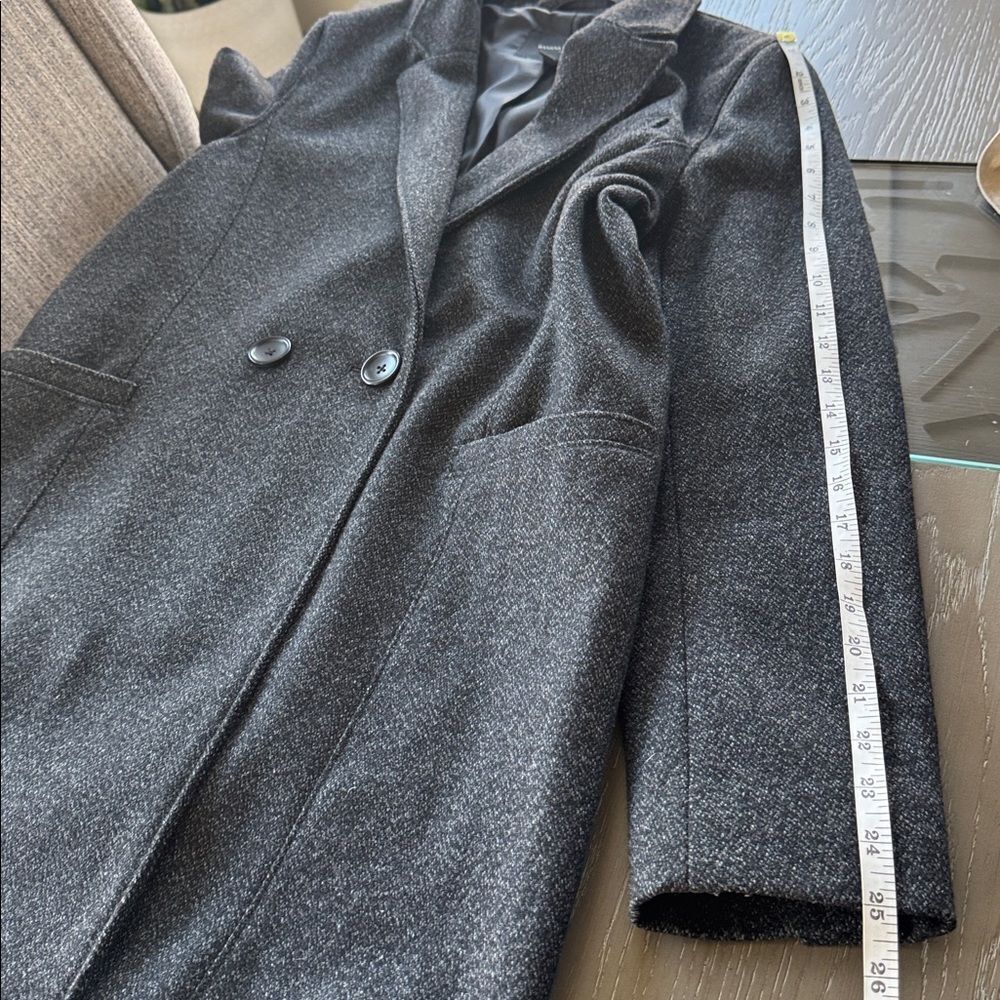 Banana Republic Charcoal Trench Coat Wool Blend Winter Classic Warm Size Reg M - Picture 7 of 14